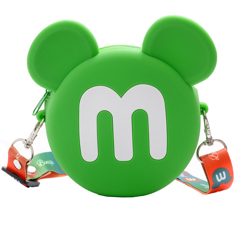 New Korean-style cute letter M-shaped silicone crossbody children's bag, candy cartoon parent-child mobile phone bag for export wholesale Item Picture