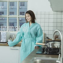 Hotel bathrobe women summer pajamas men long summer thin water absorbent quick drying pure cotton couple a pair of bathrobe men