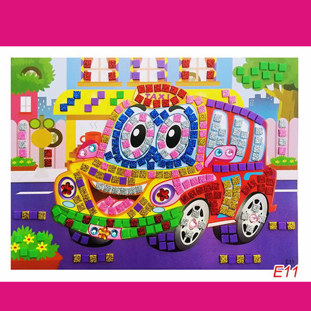 Gold powder with diamond Mosaic stickers children diy handmade materials kindergarten handicraft class materials