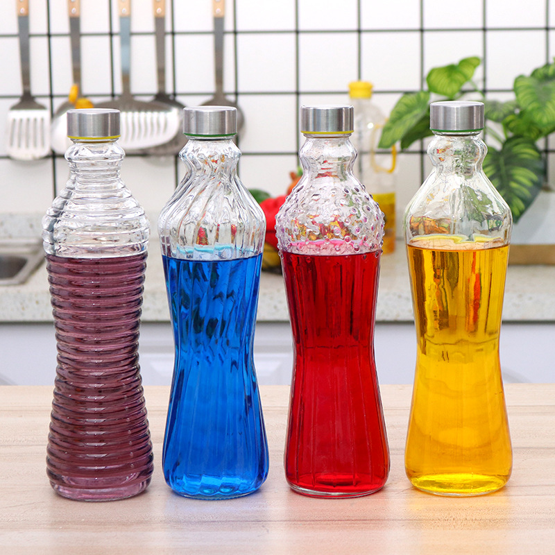 Kitchen multipurpose stainless steel lid waist sealed glass bottle beer bottle glass sauce vinegar bottle cold drink bottle