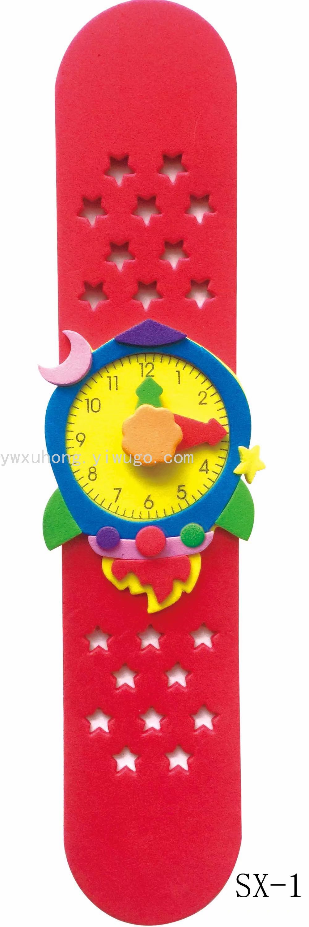 Children's watch manufacturer direct sales EVA adhesive watches, handmade DIY material packs for kindergartens, cartoon animals details Picture