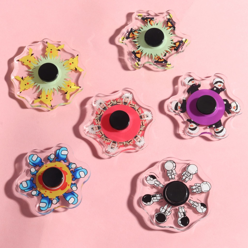 New best-selling animated special effects fidget spinner, transparent acrylic fidget spinner, factory direct sales, hot selling at street stalls details Picture