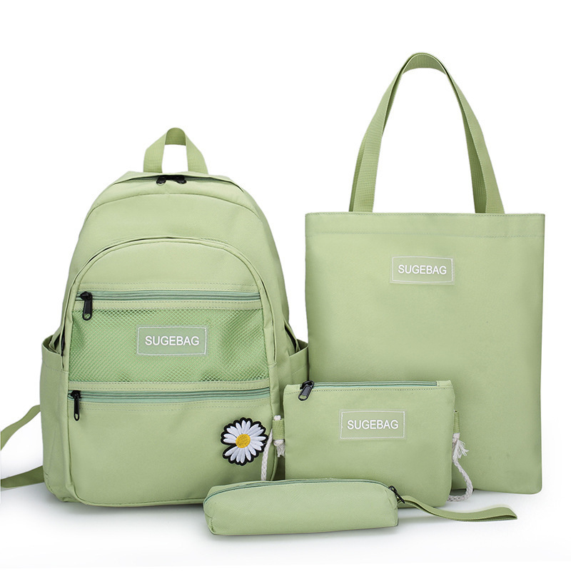 Four-piece schoolbag set for middle school girls, canvas backpack for junior high school students, 2020 new Korean version, high school campus trend Application Scenario
