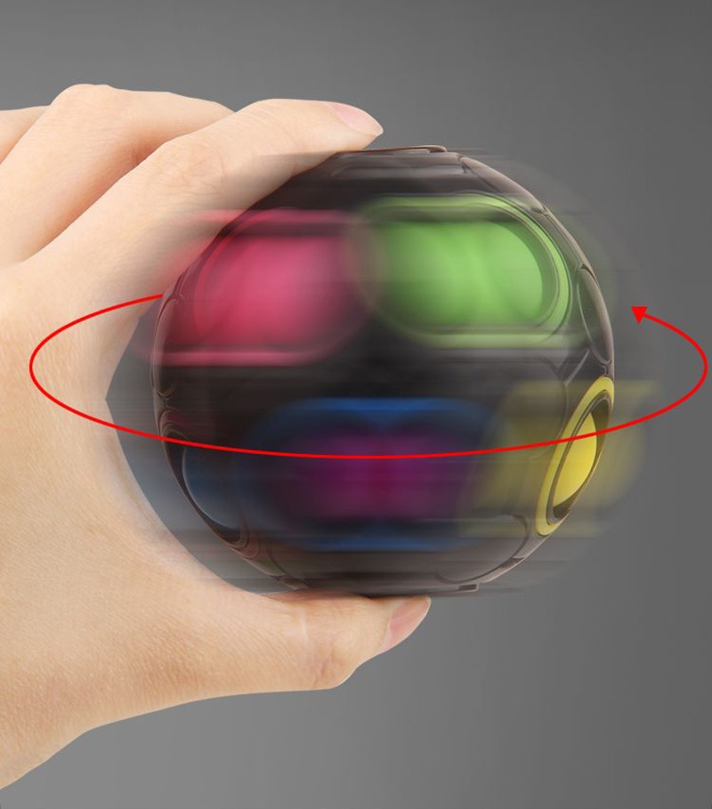 New rotating top rainbow ball children's intelligence press-type irregular-shaped Rubik's Cube competition toy, intelligence beginner h Specification drawing