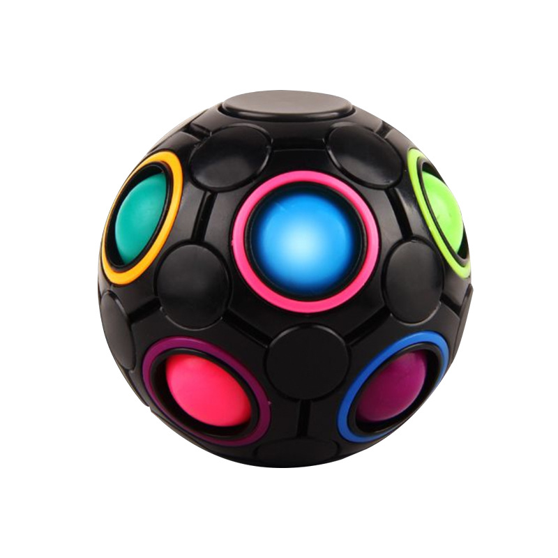 New rotating top rainbow ball children's intelligence press-type irregular-shaped Rubik's Cube competition toy, intelligence beginner h Item Picture