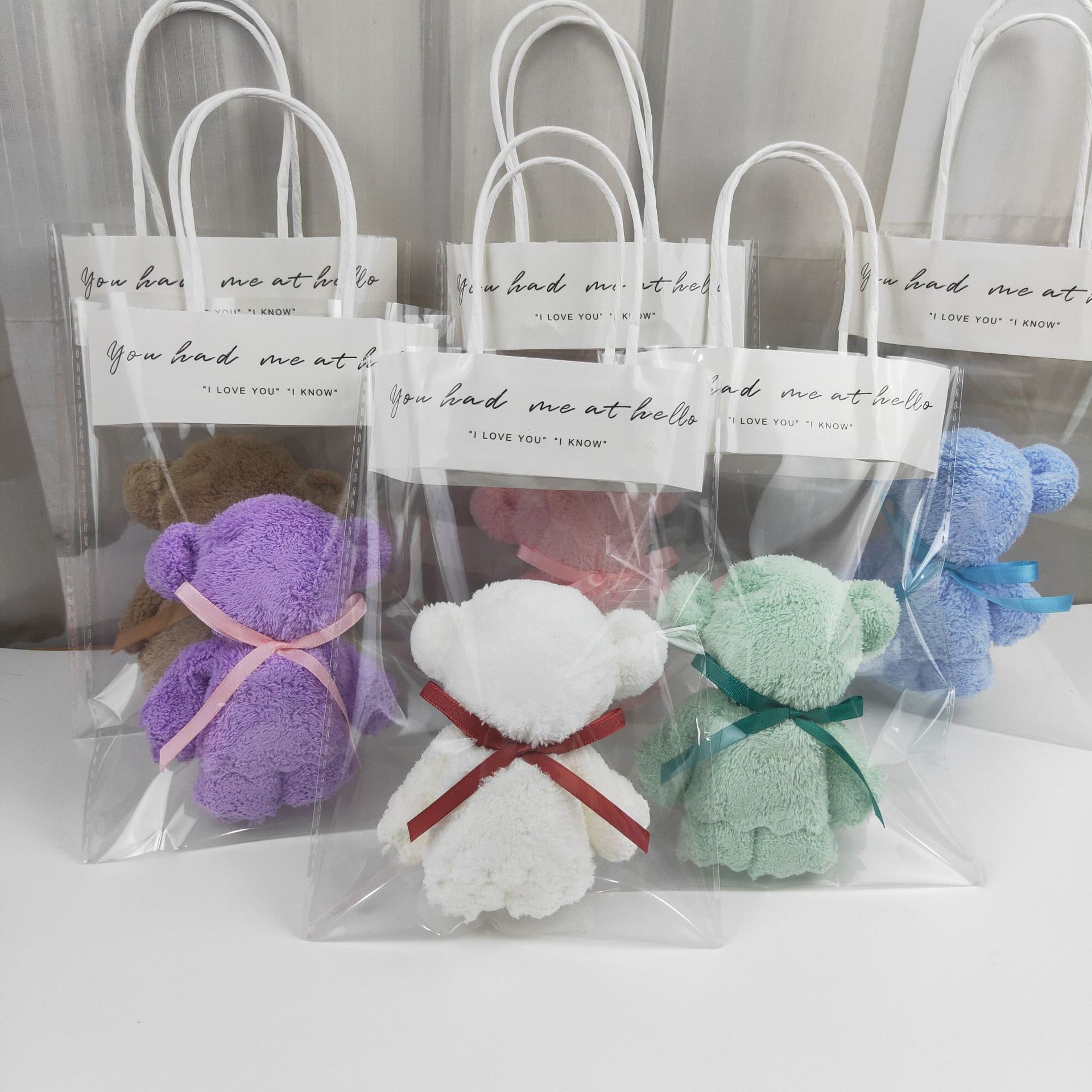 Coral fleece folding shaped towel, little bear wedding return gift, exquisite gift for baby full moon banquet, wholesale of small gifts Specification drawing