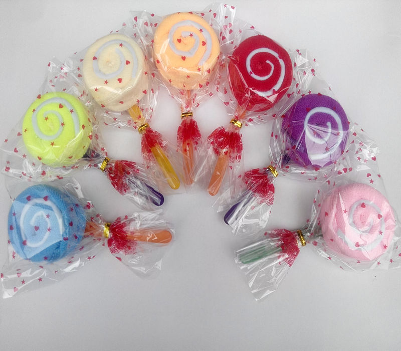 Company event creative cake towel Practical small gift Wedding birthday return gift Small lollipop towel Valentine's Day full figure
