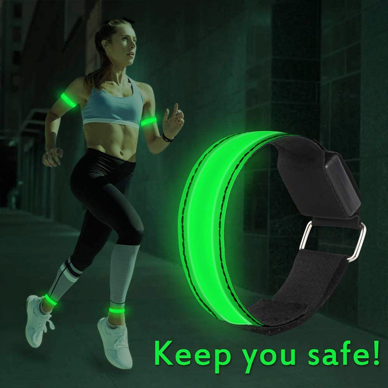 Cross-border manufacturer's LED running lights, night running LED running lights, safety warning reflective sports armbands full figure