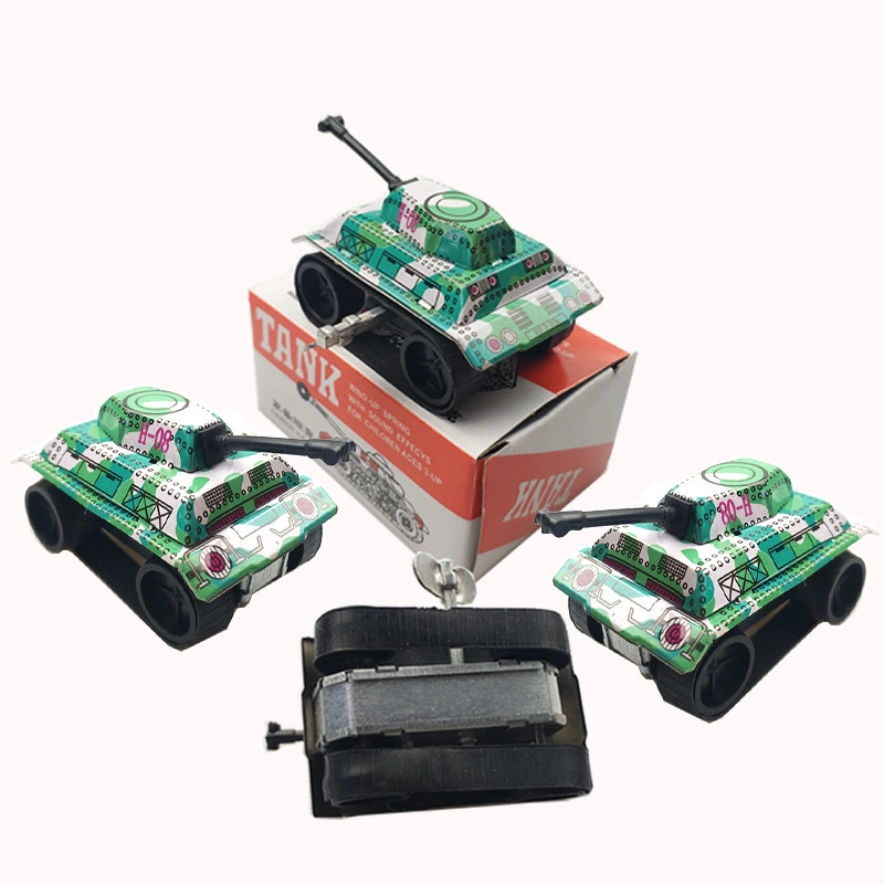 Spring tin tank, a classic and nostalgic children's educational toy for the 80s generation, is available for wholesale at street stalls for kindergarten kids details Picture