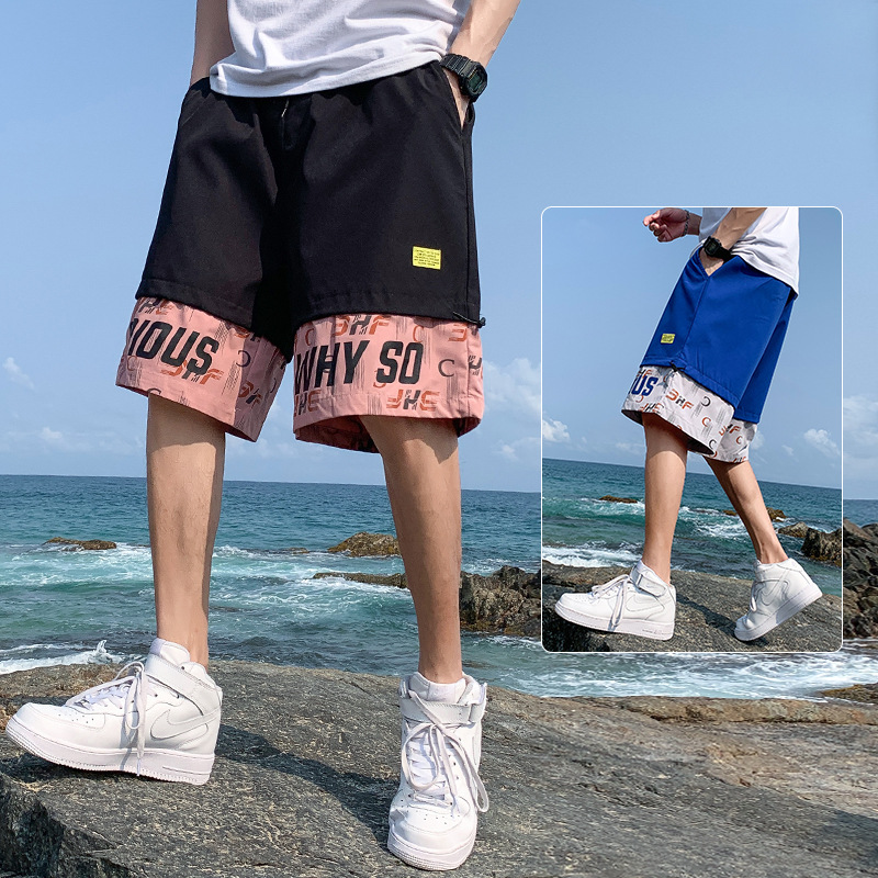 男士短裤夏季韩版潮流潮牌宽松直筒裤五分宽松高街运动裤子外穿