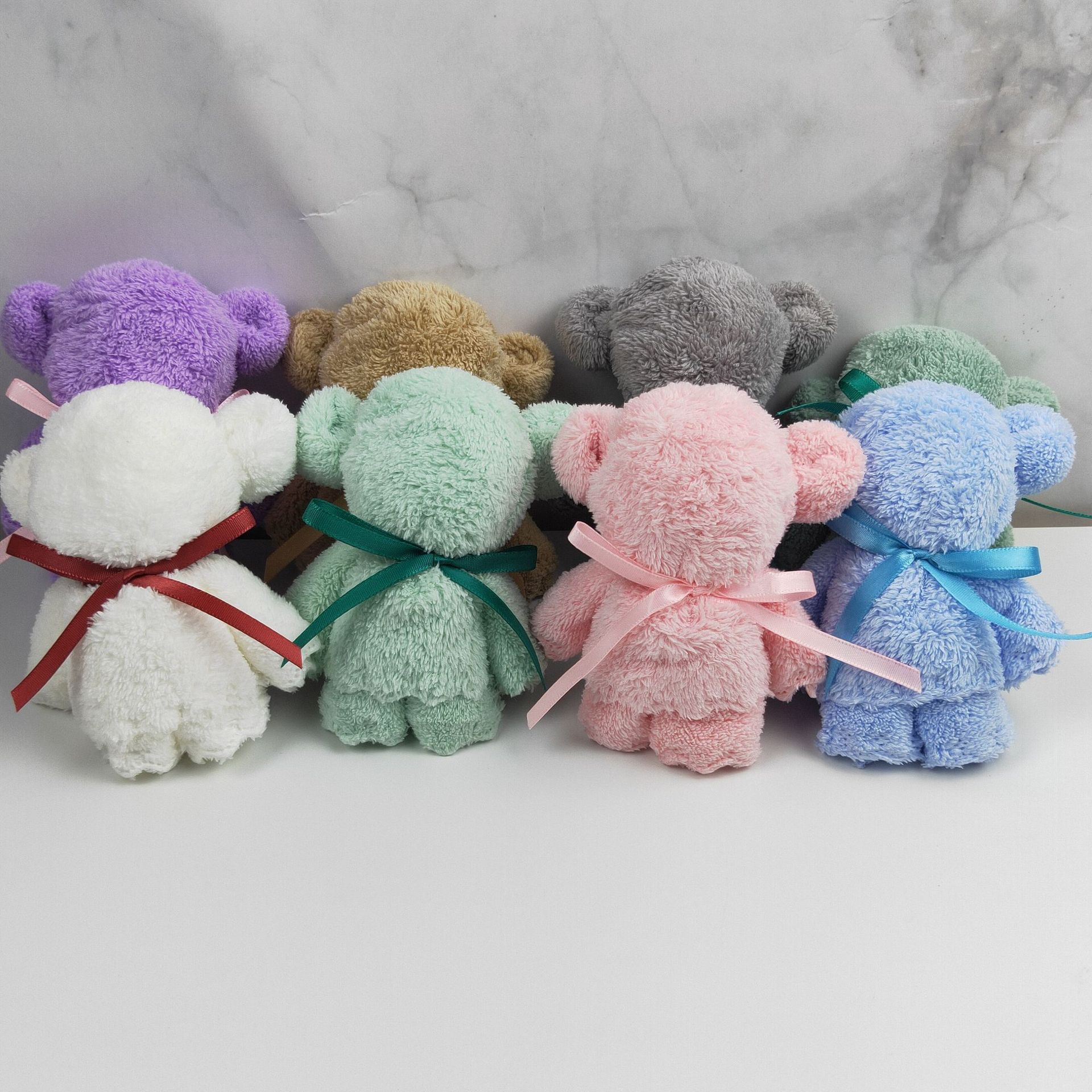 Coral fleece folding shaped towel, little bear wedding return gift, exquisite gift for baby full moon banquet, wholesale of small gifts full figure