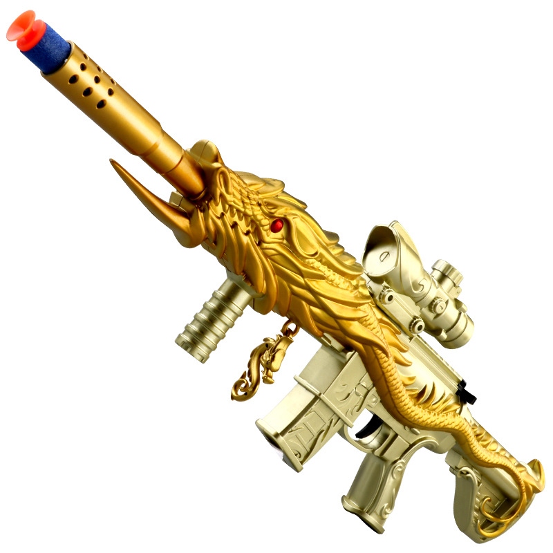 Luochen Mini Toy Gun M416 Five-clawed Golden Dragon skin manual pull bolt Firing gun M24 Sniper Gun wholesale Item Picture