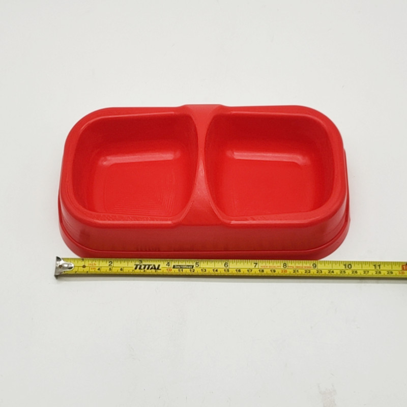 Sunshine Department Store Pet drinking water multi-purpose bowl, plastic feeding basin, dog bowl, large double bowl, cat and dog snack basin Item Picture