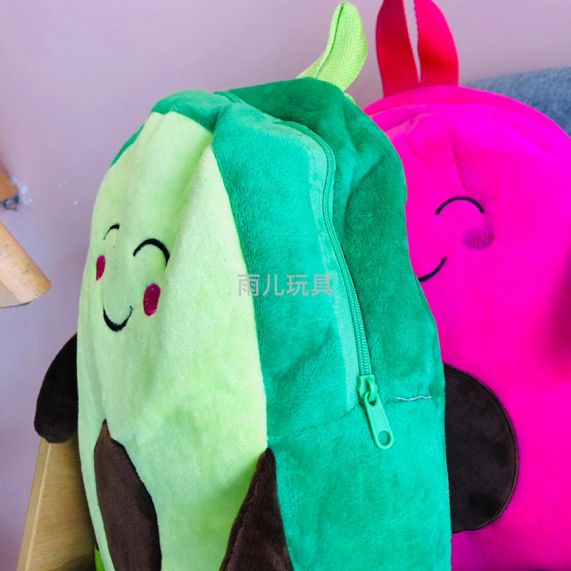 Plush toy schoolbag, children's toy schoolbag, avocado schoolbag, backpack, toy schoolbag, cartoon schoolbag Item Picture
