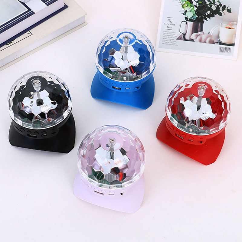 Multicolor lights Bluetooth speaker outdoor square dance sound Dazzle mini card speaker flash crystal magic ball
