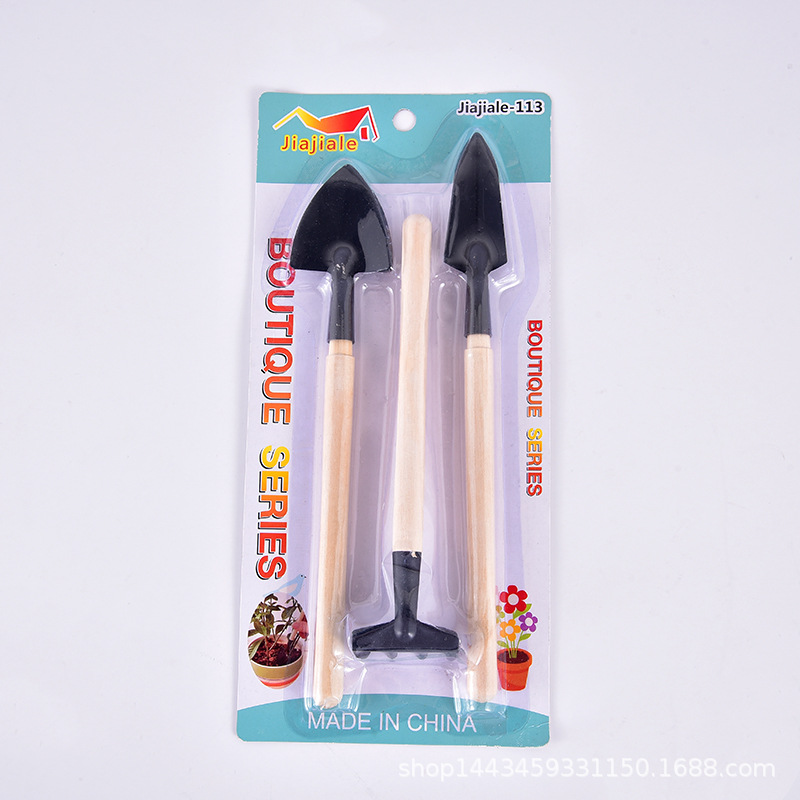Wholesale supply of three-piece sets for garden and horticulture: flower shovels, rakes and spades. Garden tools: flower shovels, small shovels and small rakes