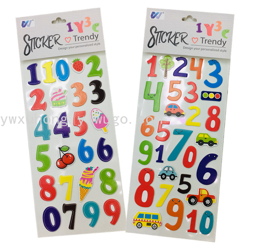 EVA letter sticker Number sticker Children's sticker number letter decorative sticker three-dimensional sticker