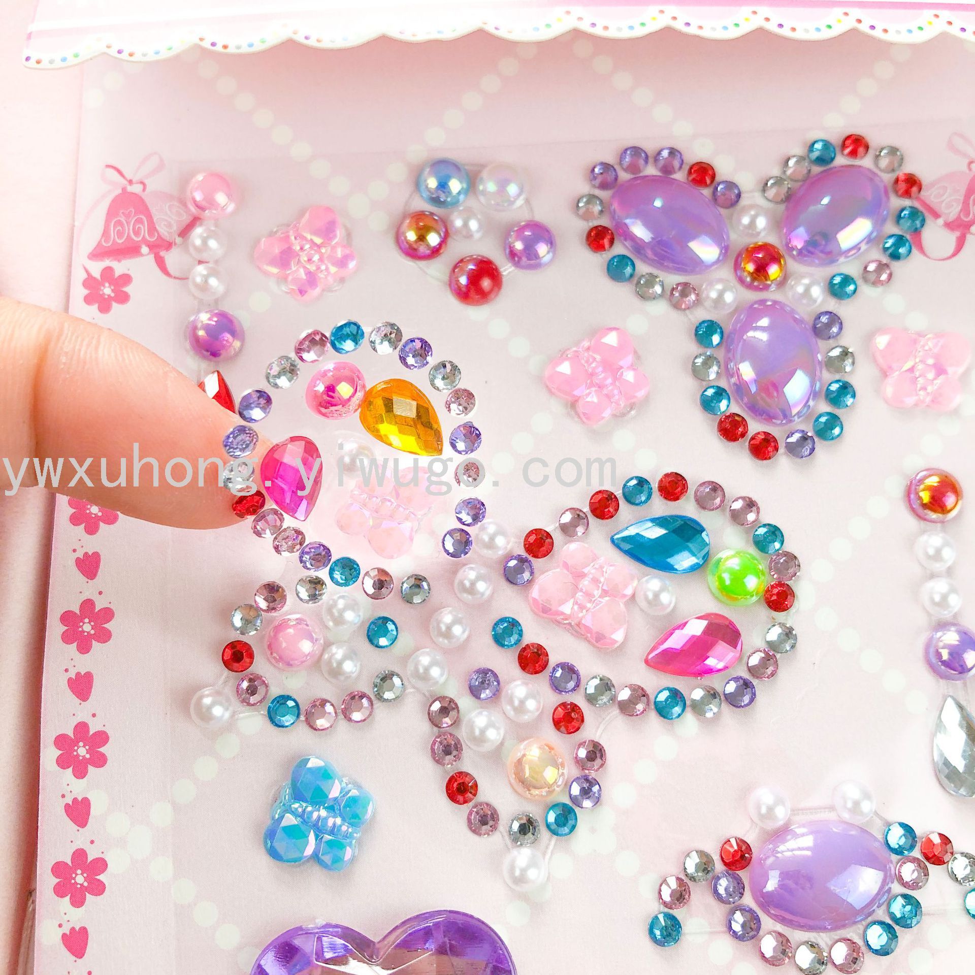 Custom card sticker large heart gem diamond car sticker face sticker 504 large heart gem diamonds
