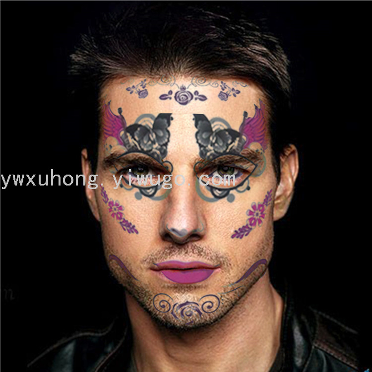 Halloween party: Terrifying, bloody scars, tattoo stickers, knife scars, male and female simulation of bleeding, fake injuries, funny paper stickers Specification image