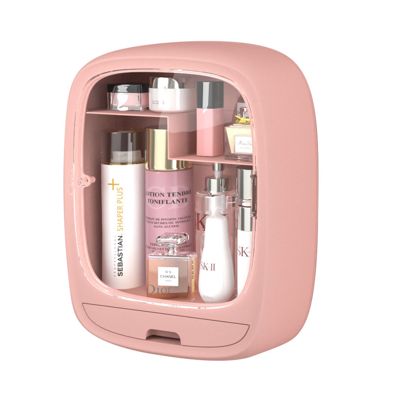 ZS02 Popular wall-mounted cosmetic box, dust-proof square storage box for home bathroom, bathroom jewelry rack Item Picture