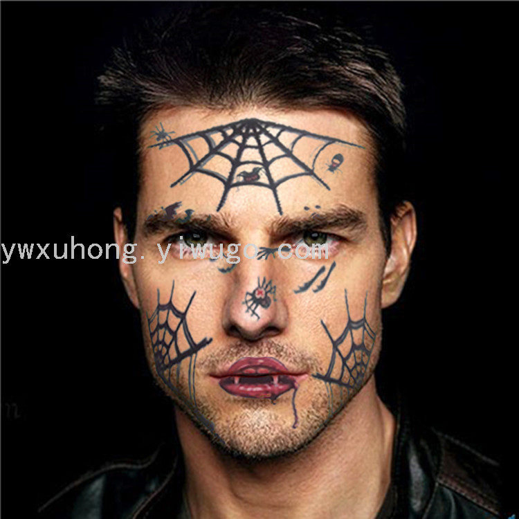 Halloween party: Terrifying, bloody scars, tattoo stickers, knife scars, male and female simulation of bleeding, fake injuries, funny paper stickers Application Scenario
