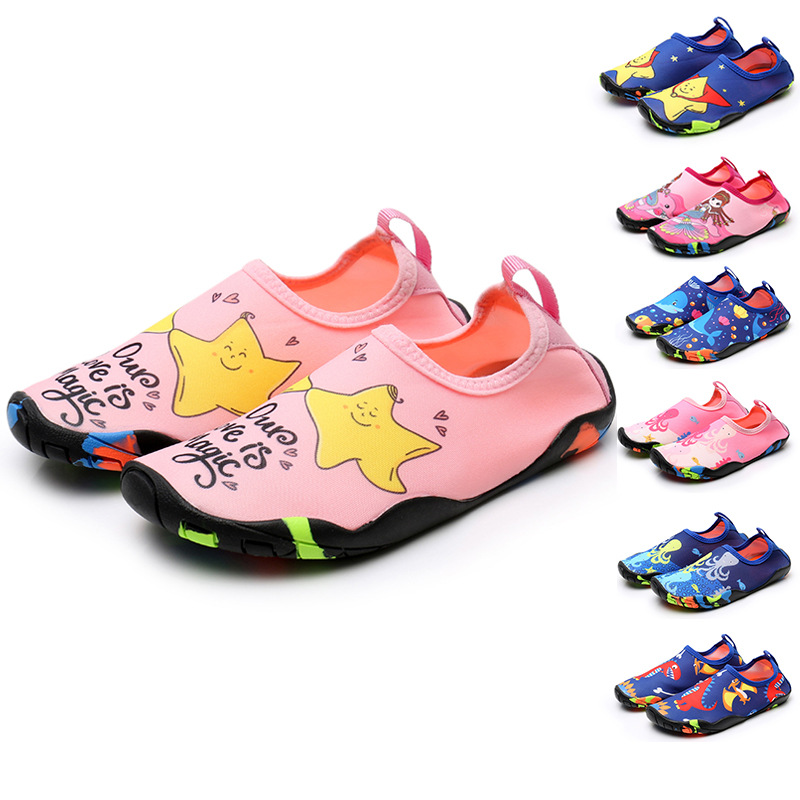 Children's cartoon outdoor stream shoes breathable non-slip beach socks home barefoot floor socks soft shoes
