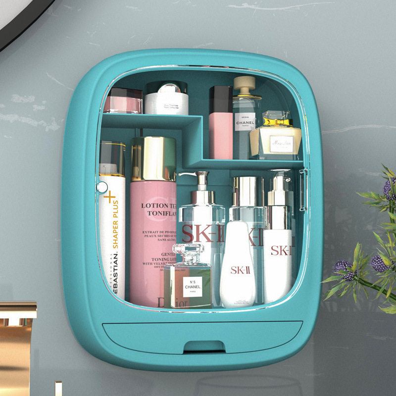 ZS02 Popular wall-mounted cosmetic box, dust-proof square storage box for home bathroom, bathroom jewelry rack Application Scenario