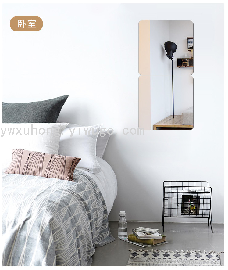 The three-dimensional mirror wall is attached to the dining room aisle floor to pass the personalized decoration mirror is attached to the living room background wall decoration
