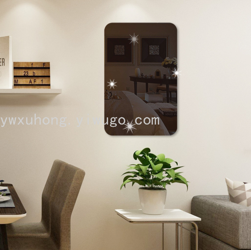 Wholesale dressing mirror bathroom wall sticker custom wall sticker self-adhesive dance mirror acrylic mirror sticker