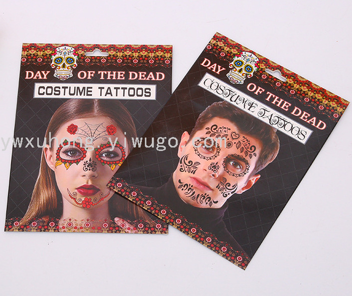 Halloween party: Terrifying, bloody scars, tattoo stickers, knife scars, male and female simulation of bleeding, fake injuries, funny paper stickers