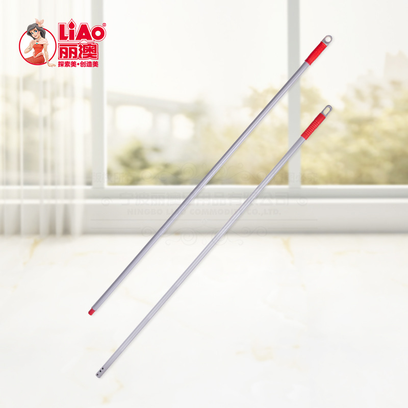 批发拖把配件拖把扫把地刮通用杆美式螺纹头直杆三孔弹簧杆1.3米