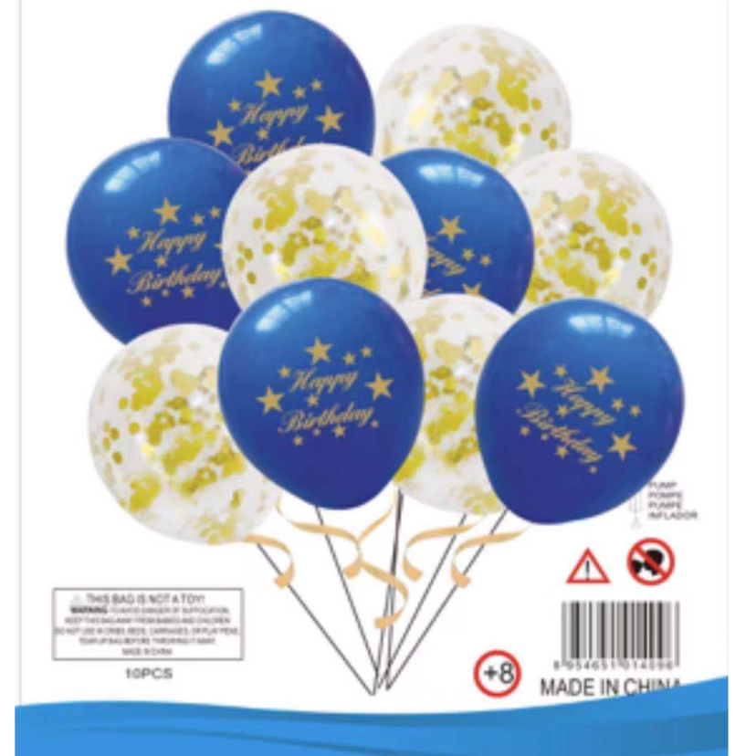 Birthday sequined balloon set, first birthday party decoration for boys and girls, pink and blue paper crumb balloon party decoration Specification image