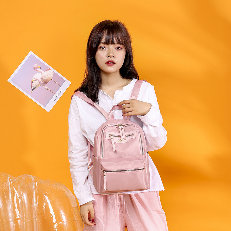 Impermeable oxford cloth backpack mujeres 2020 nueva moda viaje versátil mochila ligera nylon estudiante bolsa de escuela de moda details Picture