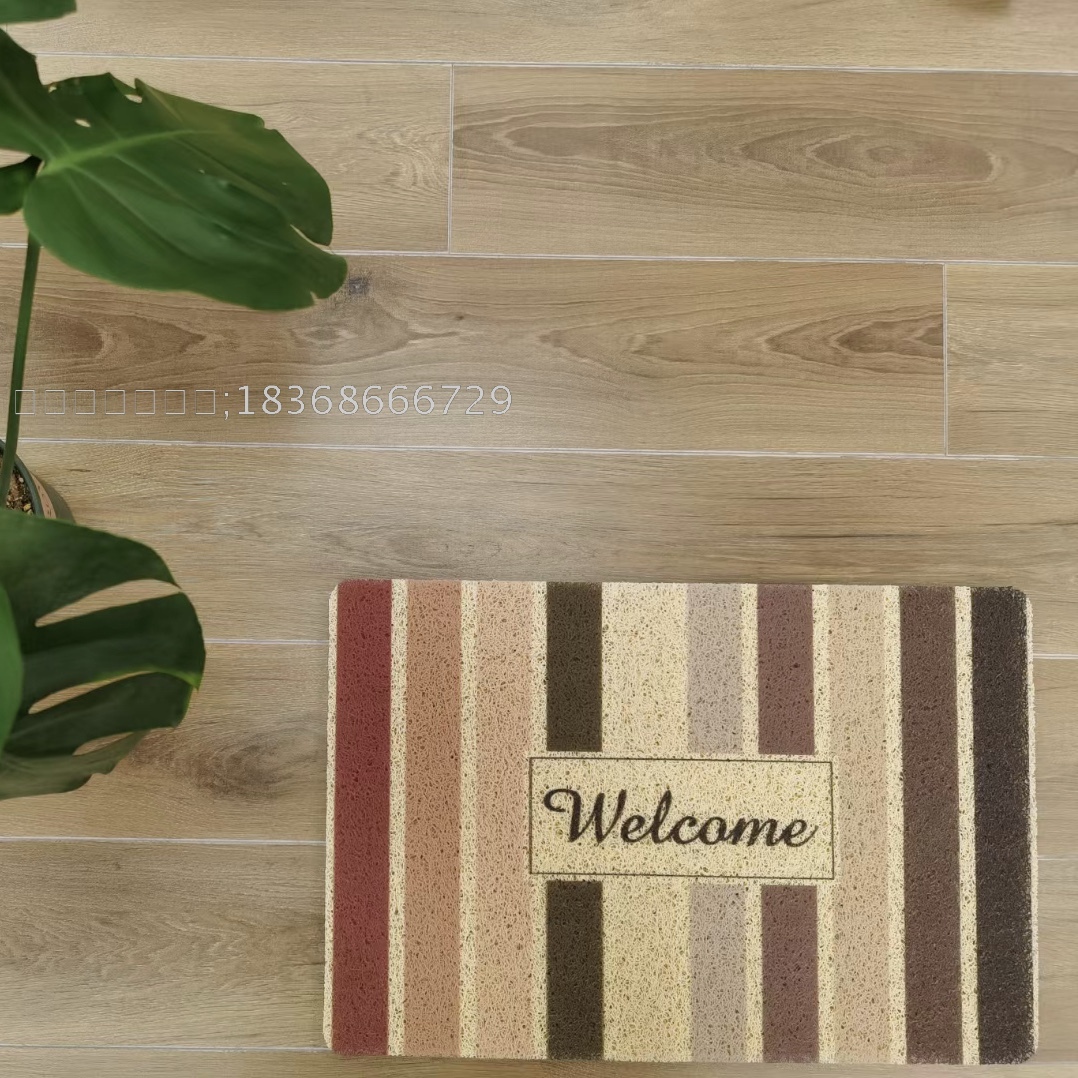 Rainbow WELCOME English version PVC brushed and sprayed Indian doormat, entrance door, foyer foot mat