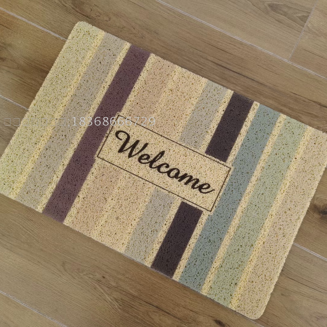 Rainbow WELCOME English version PVC brushed and sprayed Indian doormat, entrance door, foyer foot mat Application Scenario