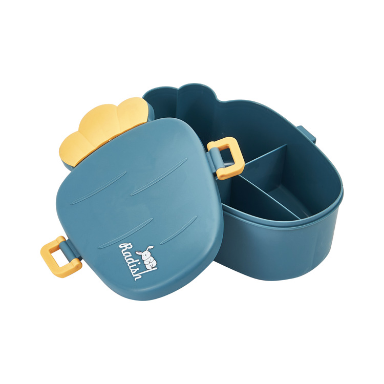Portable lunch box with compartments, microwave heating, PP bento box, student and adult oval-shaped, cute cartoon plastic lunch box Item Picture