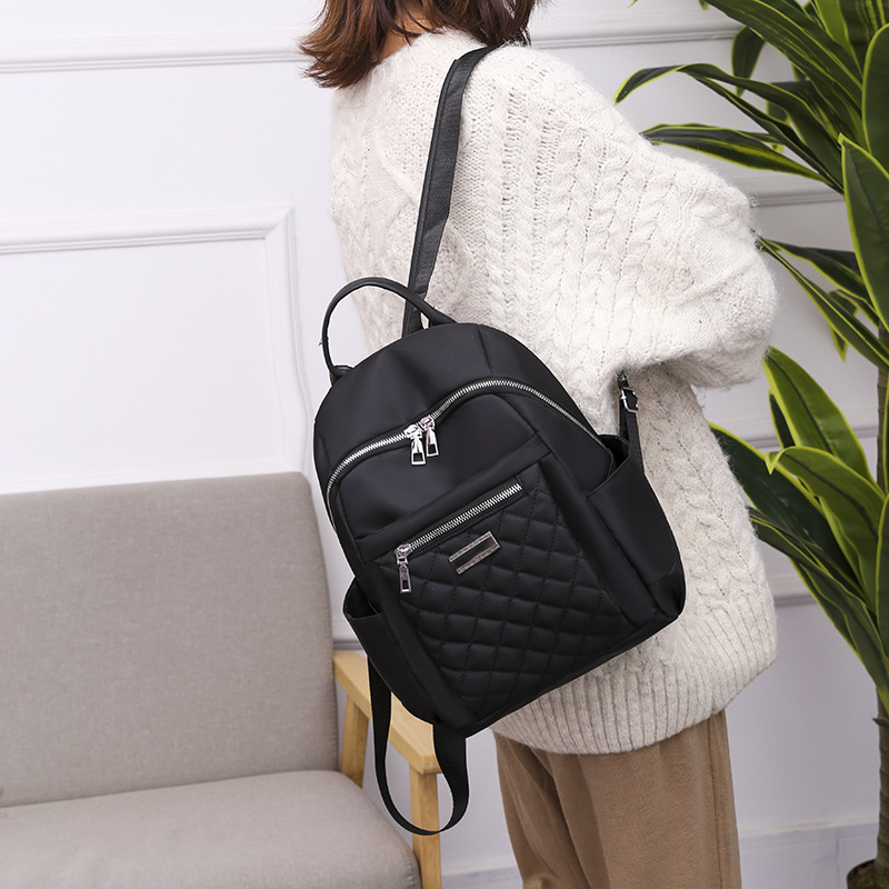 Denim backpacks for women, versatile and fashionable canvas travel small backpacks, casual nylon schoolbags for junior and senior high school students Specification image