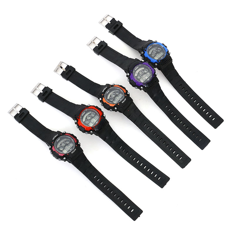 Children's electronic black leather colored wristwatch cross-border e-commerce popular watch small gift smart sports watch