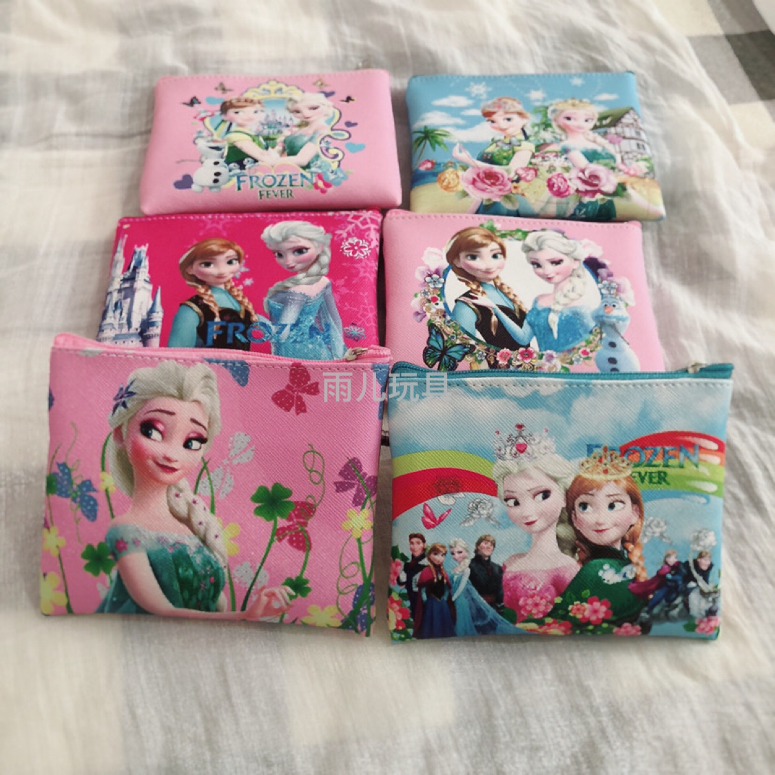 Plush coin purse, coin purse pu wallet, double-sided heat transfer wallet, cartoon coin purse, square wallet Item Picture