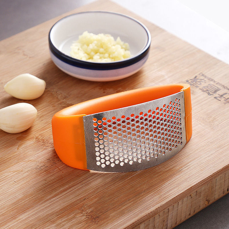 Large household ring-shaped garlic puree press, garlic mopping machine, stainless steel manual garlic paste picking tool, garlic peeling tool details Picture