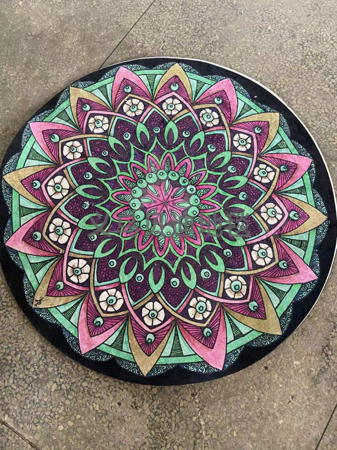 金钻绒圆形地垫90*90cm