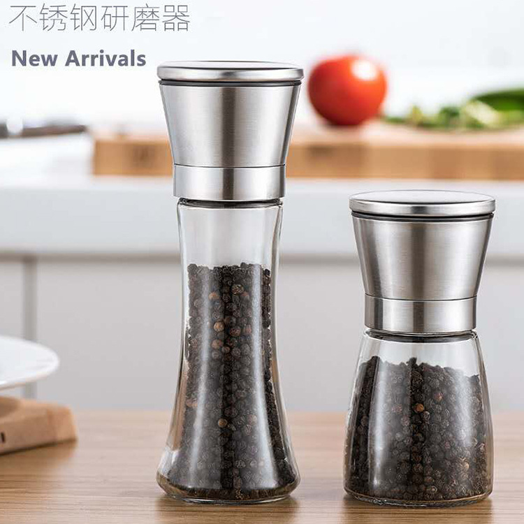 Kitchen stainless steel pepper grinder home manual grinding bottle Sichuan pepper black pepper granule pepper seasoning bottle
