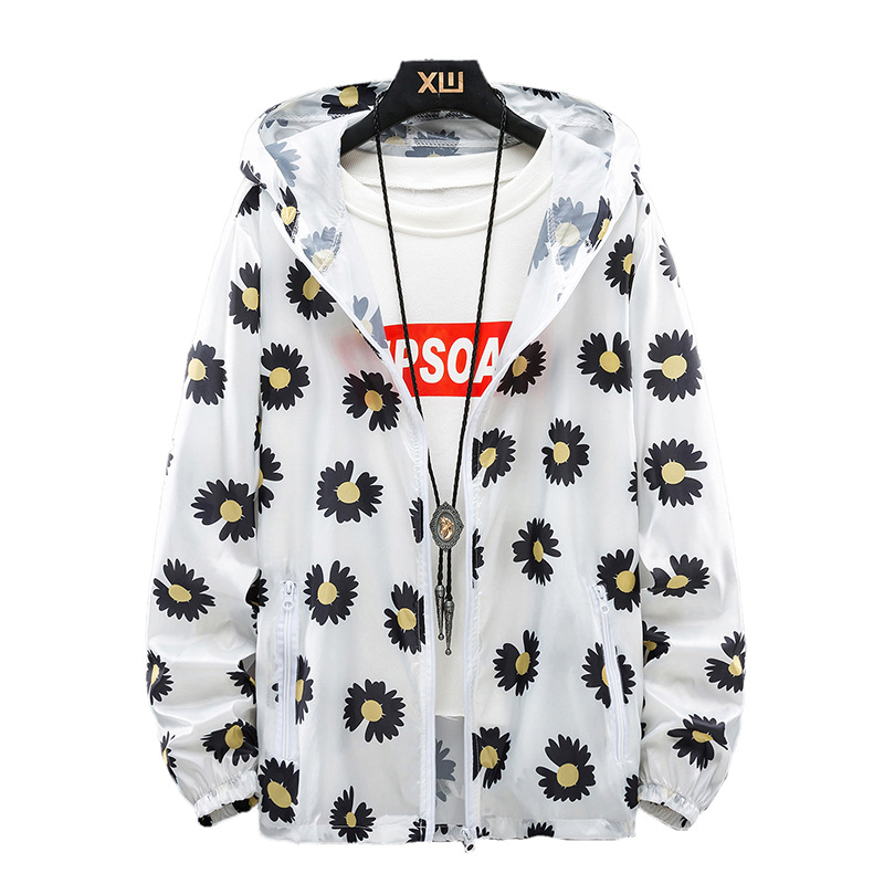 Women's summer new Korean-style loose short coat, long-sleeved sun-protective shirt, ultra-thin and breathable couple sun-protective clothing Item Picture