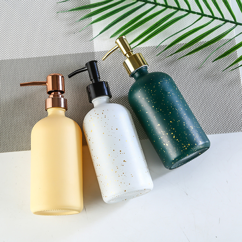 Press Hand Sanitizer Dispenser Bottle Glass Hand Sanitizer Bottle Cosmetics Bottle Porcelain Spray Paint Hand Sanitizer Bottle Customized details Picture