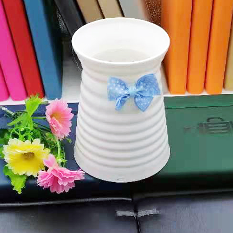 P2044 White 114# cylindrical vase, plastic flower pot, flower arrangement, living room illustration tube, Yiwu, 2 yuan, 2 yuan Item Picture
