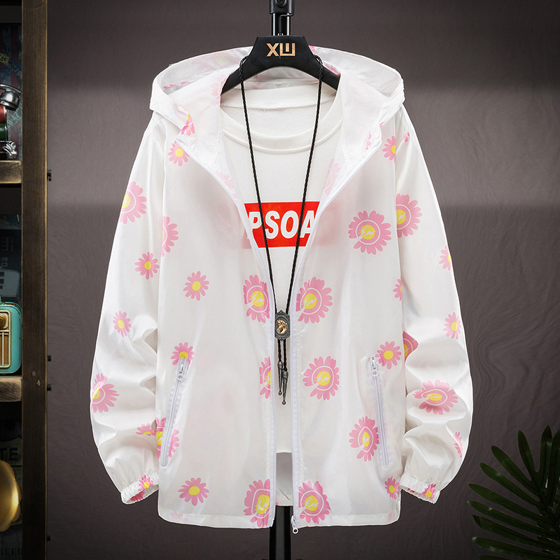 Women's summer new Korean-style loose short coat, long-sleeved sun-protective shirt, ultra-thin and breathable couple sun-protective clothing