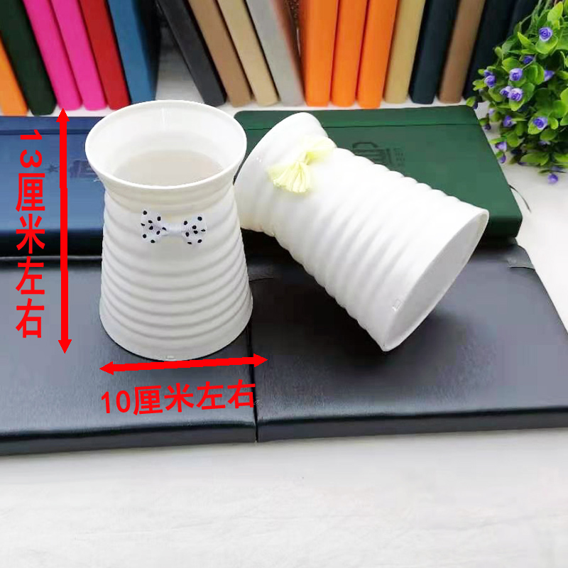 P2044 White 114# cylindrical vase, plastic flower pot, flower arrangement, living room illustration tube, Yiwu, 2 yuan, 2 yuan details Picture