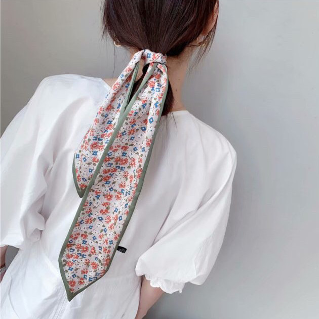 10*90 satin pointy corner scarf scarf hair band hair accessories bag towel spot