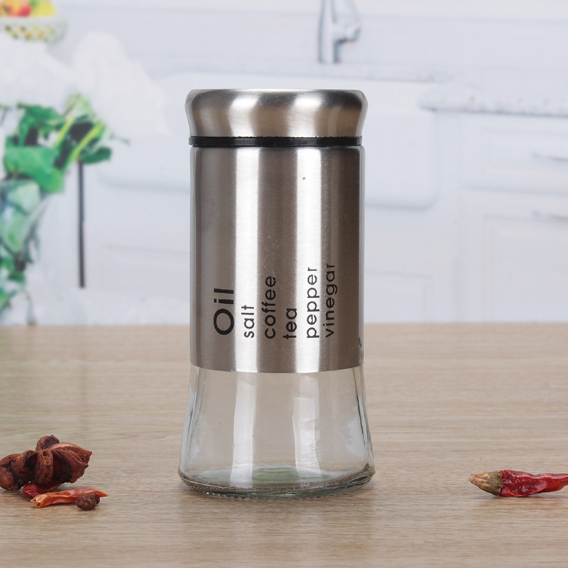 Kitchen Supplies Glass Seasoning Jar Stainless Steel Seasoning Bottle Household Sprinkling Bottle Cumin Seasoning Jar Seasoning Bottle Custom Application Scenario