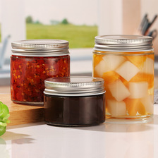 圆形玻璃酱菜瓶密封透明辣椒酱瓶蜂蜜瓶厨房用品食品包装玻璃罐